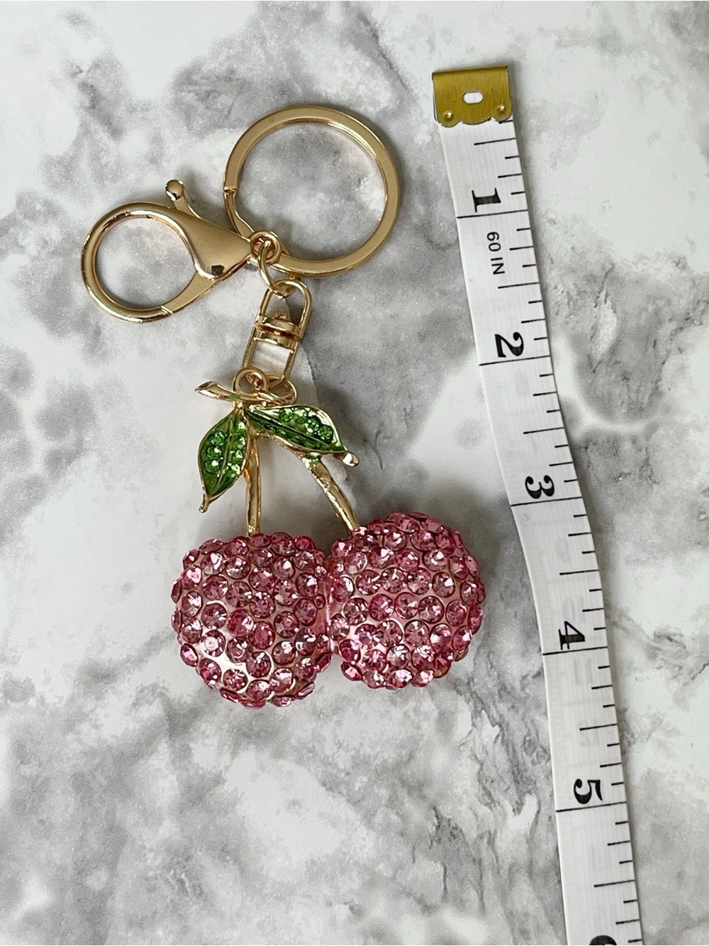 LOUIS VUITTON PadLock & Key #315 with Unbranded Cherry Rhinestone Key Chain - Picture 8 of 9